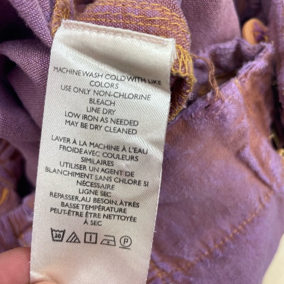 Anthropologie Boho Embroidered Parachute Pants size XS purple distressed - Picture 12 of 16